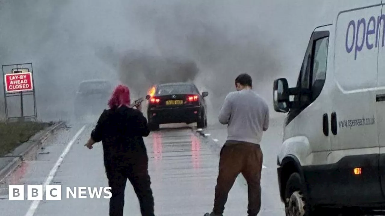 Car fire closes stretch of A11 road near Norwich