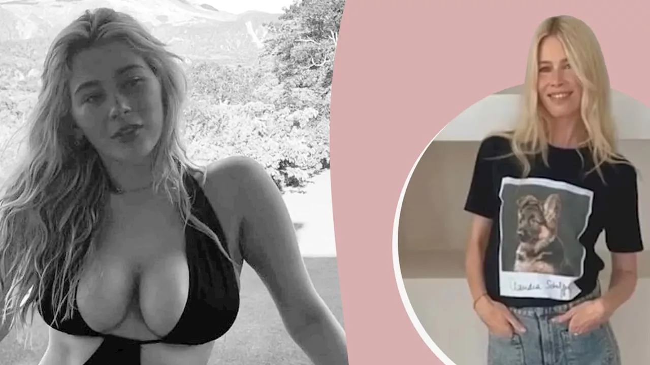 Claudia Schiffer und ihre Tochter Clemmie Vaughn präsentieren altes Kinderfoto und neue T-Shirts