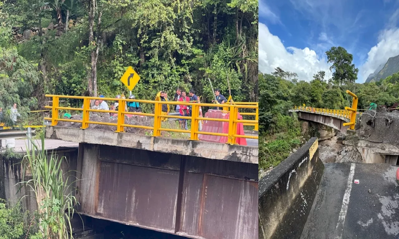 Se agrava crisis por colapso de puente en San Andrés, Santander: estructura sigue cediendo