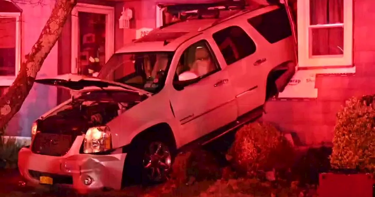 SUV crashes into Long Island home as Suffolk County leaders warn of DWI dangers