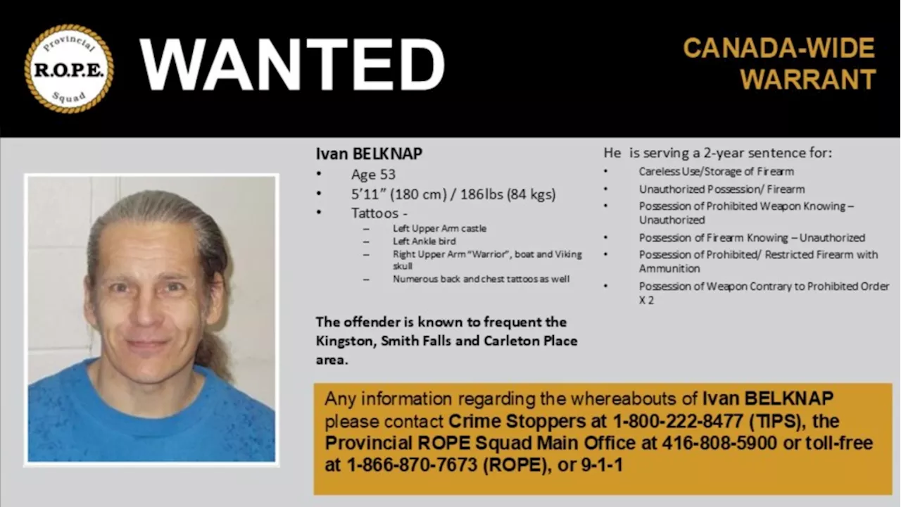 Canada-wide Arrest Warrant Issued for Ivan Belknap in Ontario