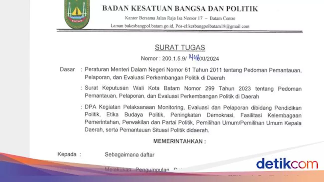 Kesbangpol Batam Keluarkan Edaran untuk Camat Kumpulan Form C1 Pilkada