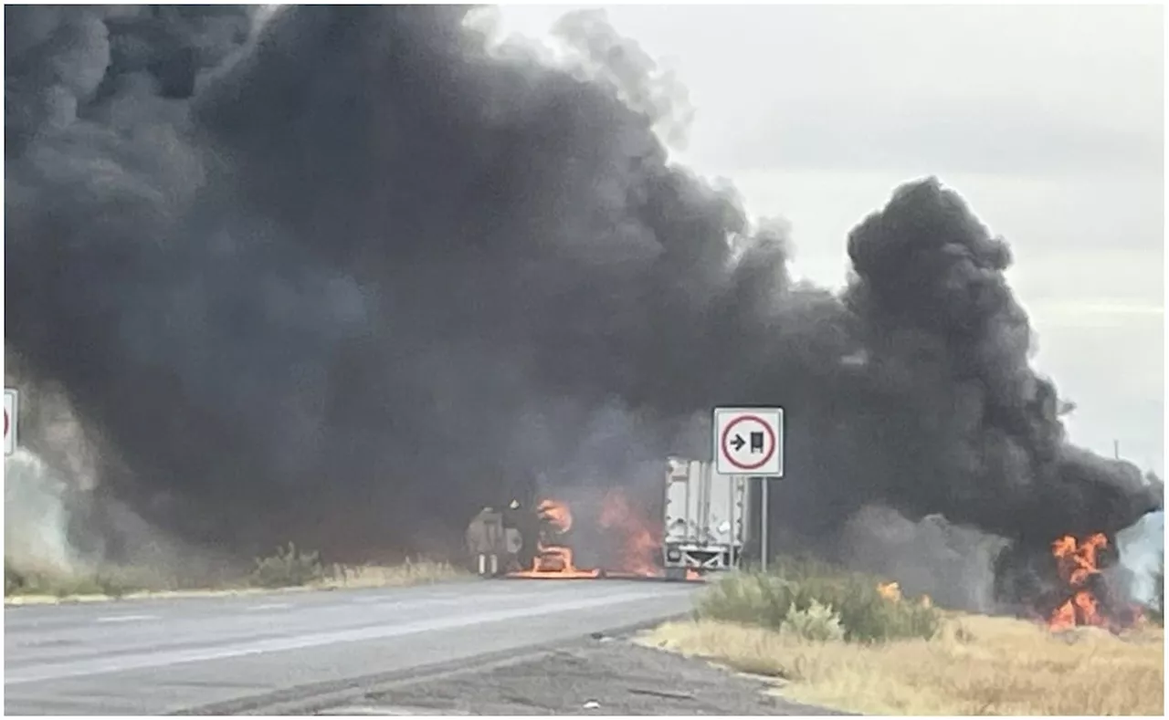 Incendio de tractocamión con combustible provoca cierre de Carretera Federal México 15; afecta tramo Santa Ana-Hermosillo