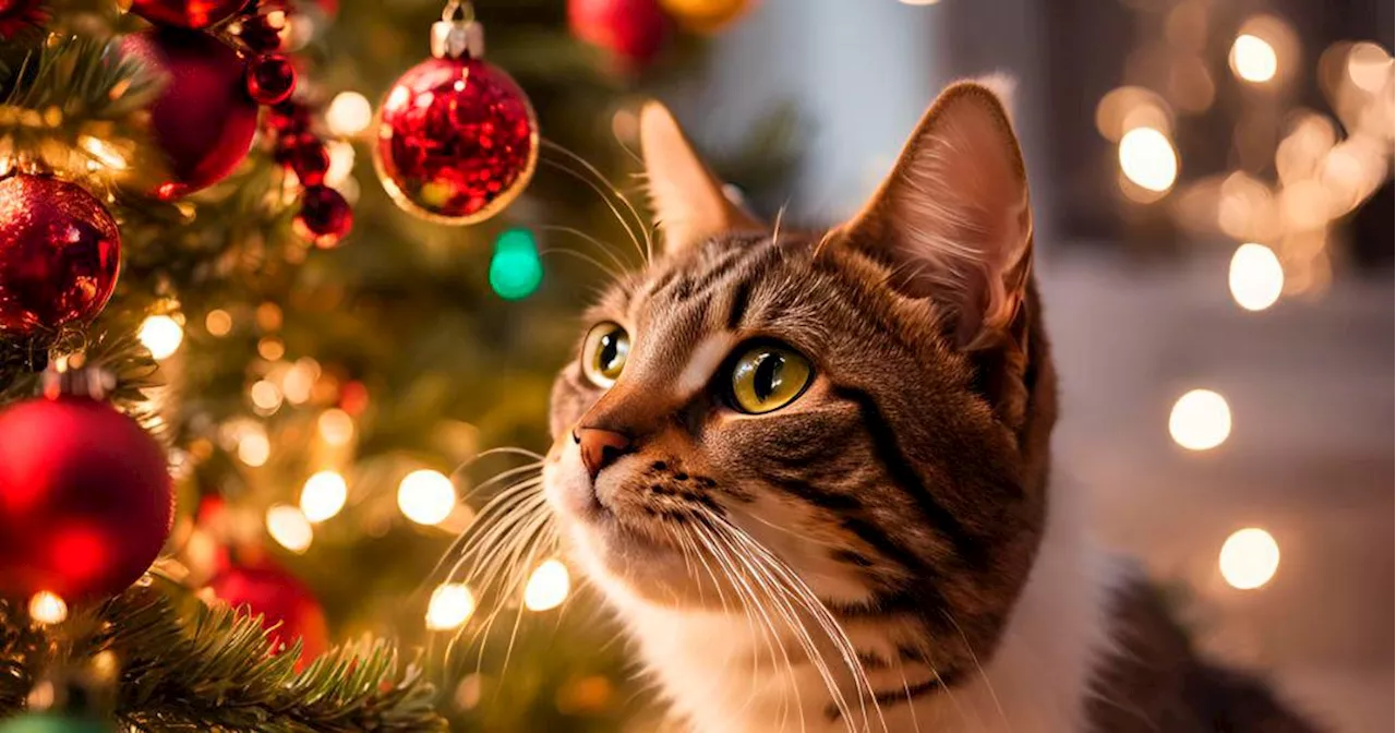 ¿A qué se debe la fascinación de los gatos por los árboles de Navidad?