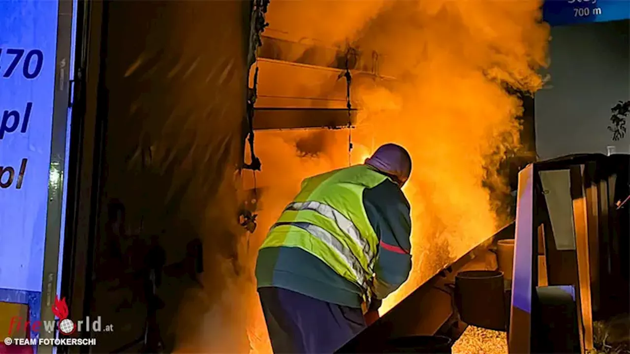 Oö: Ausgedehnten Lkw-Brand auf der A 1 mit Feuerlöscher-Einsatz abgewehrt