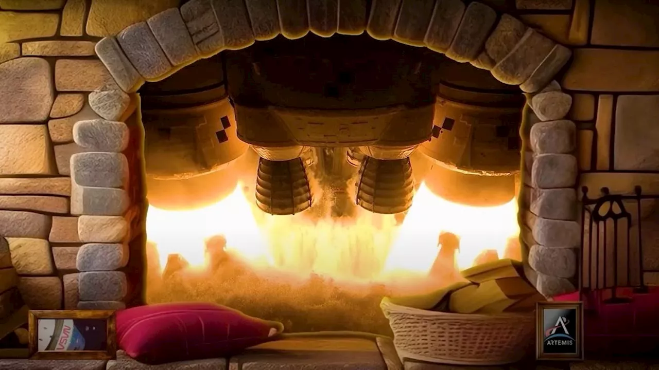 NASA Yule Log Video Stars Four Blazing RS-25 Rocket Engines