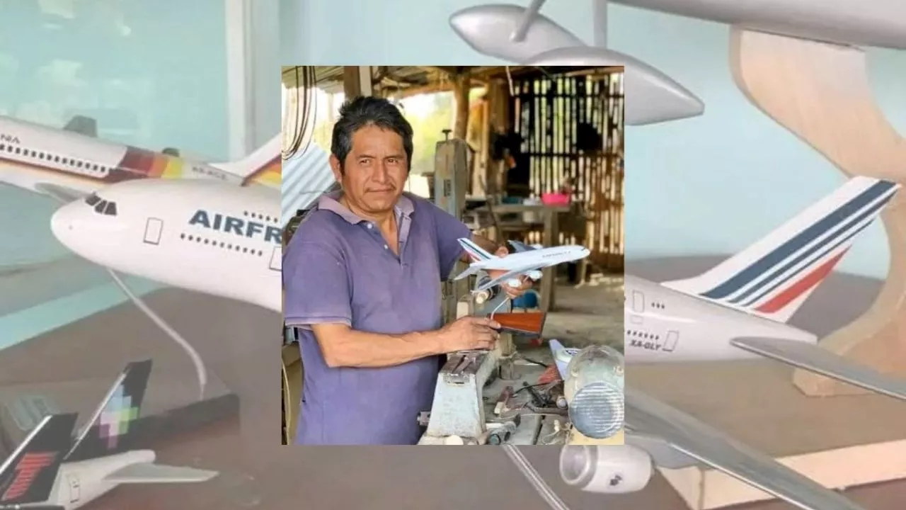 Don Camilo, artesano de Tantoyuca, viral por creación de aviones de madera