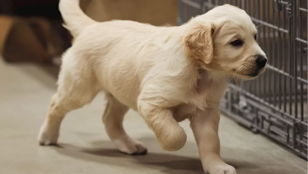 Cow, il cucciolo di Golden Retriever nato con una zampa in meno, non si ferma davanti a nulla