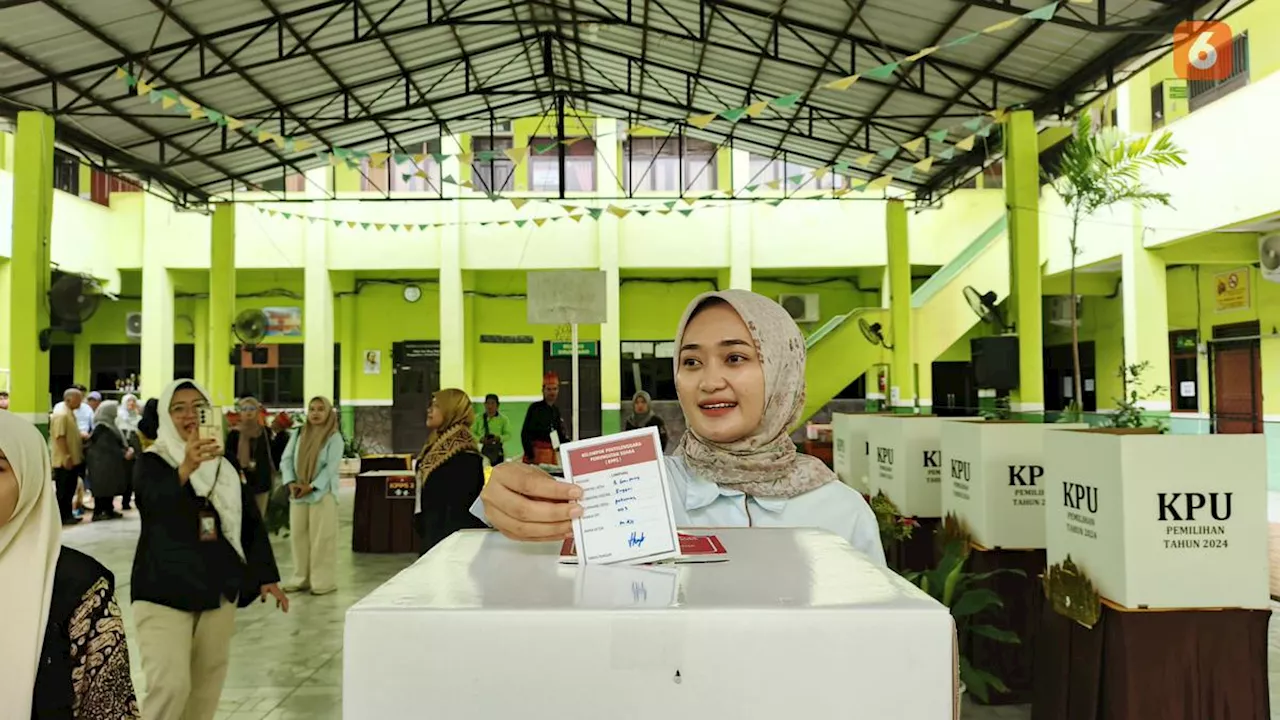 Jihan Nurlela Nyoblos di TPS Pahoman, Optimis Menang Pilgub Lampung