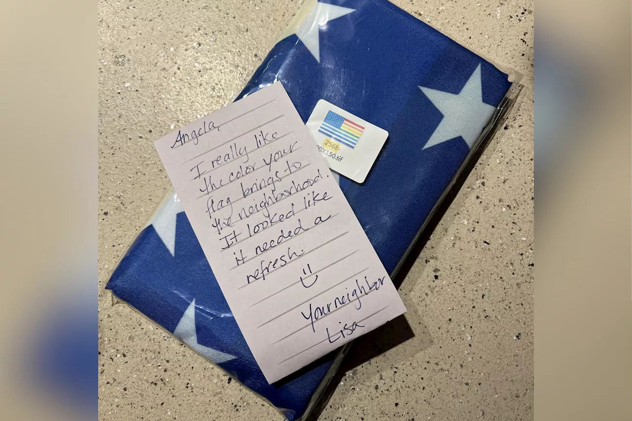 Woman Who Always Flew Rainbow-Themed American Flag Gets Note From Neighbor