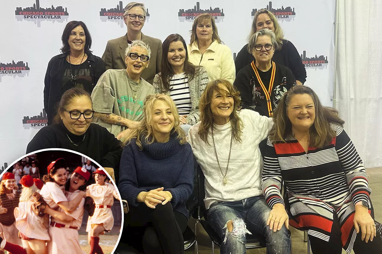 'A League of Their Own' stars Rosie O'Donnell, Geena Davis and Lori Petty have a Rockford Peaches reunion