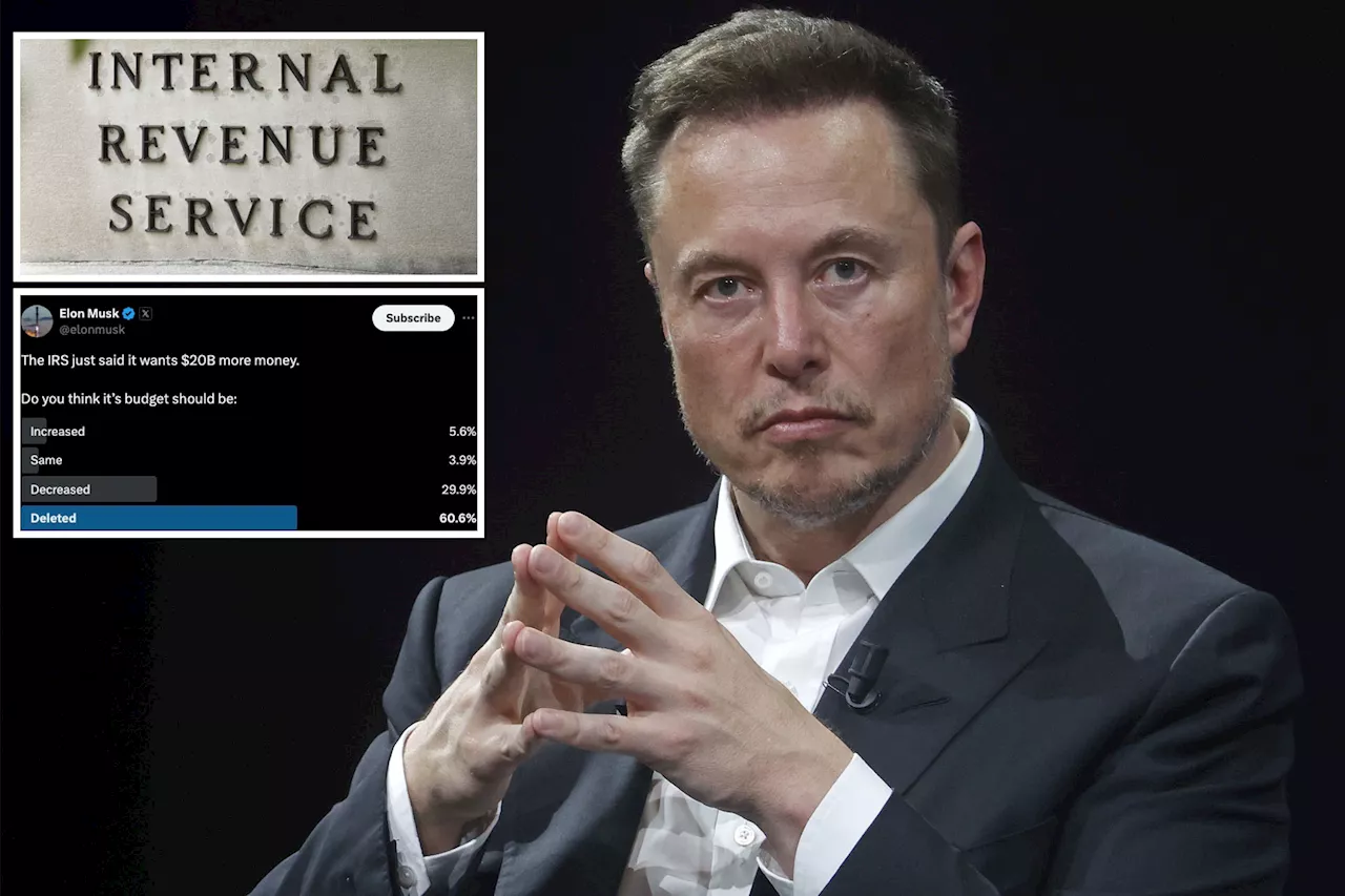 Elon Musk asks if the IRS should be ‘deleted’ after agency begs for $20 billion