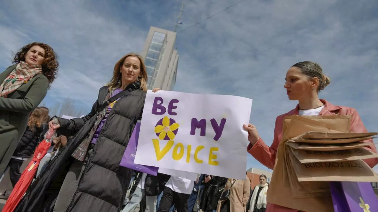 Kosovo Women Mark 'Be My Voice' March Supporting War Rape Survivors