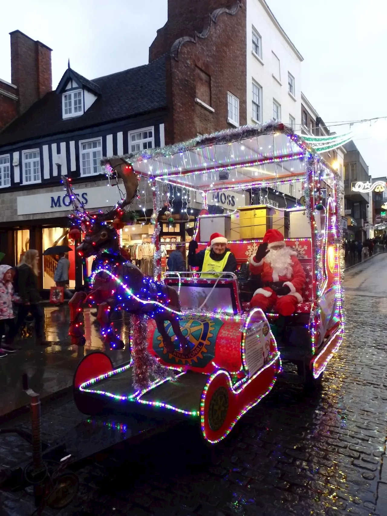 Santa and Elves on Sleigh Tour Through Shrewsbury