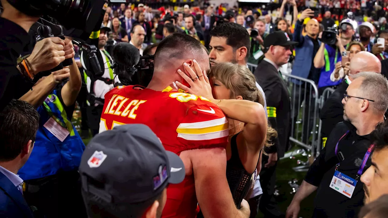 Picture of Travis Kelce, Taylor Swift Celebrating Chiefs Makes Time's 2024 Photo List