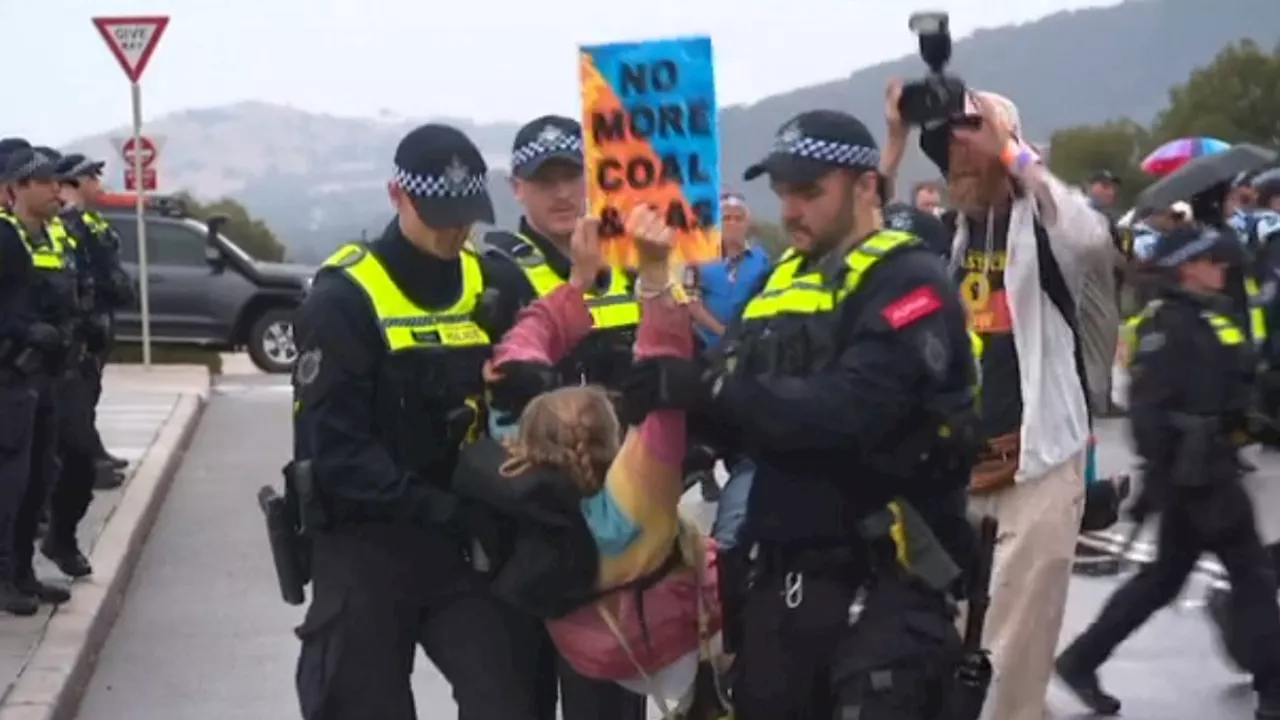 Climate Activists Arrested in Canberra During Anti-Coal Protest