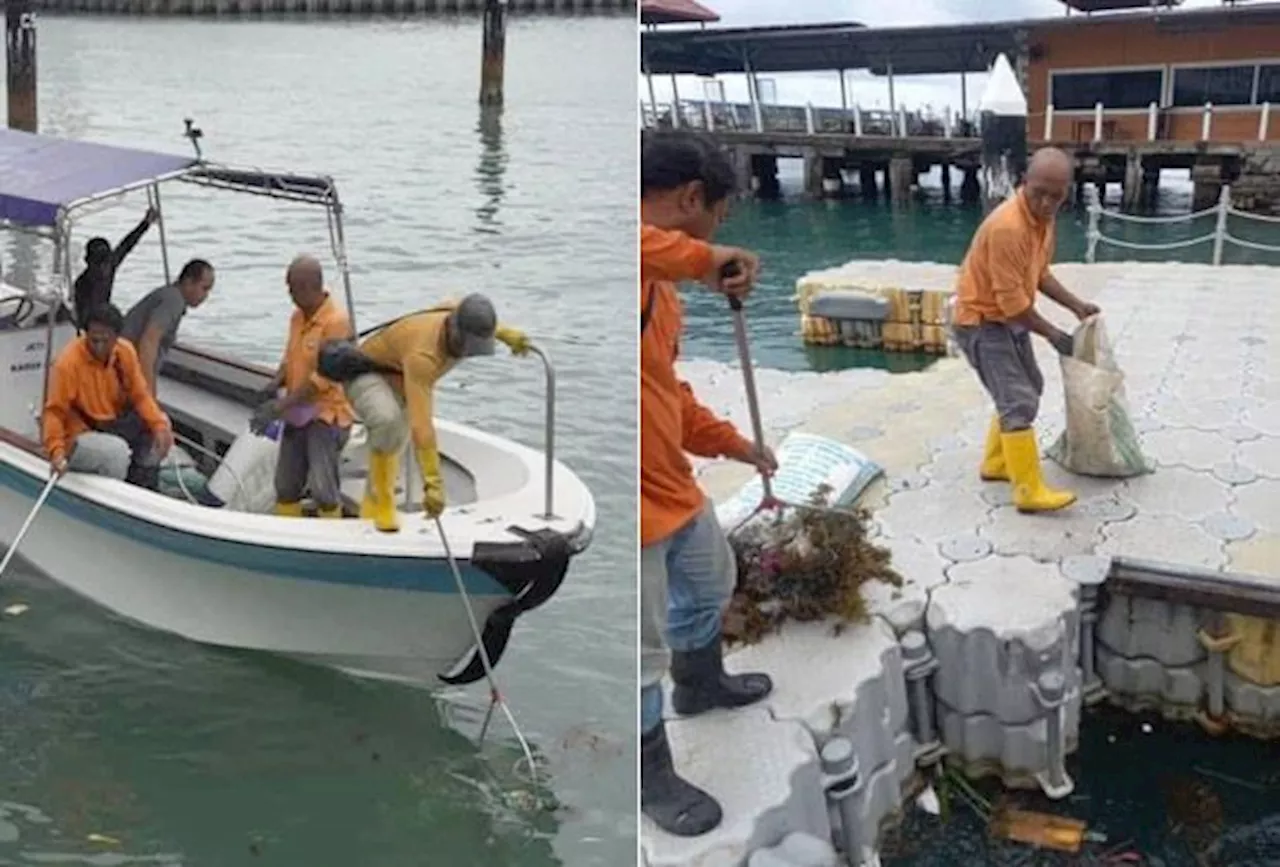 KK City Hall collects 180kg of floating garbage at ferry terminal