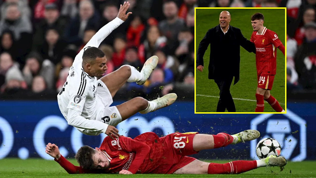 Conor Bradley bullies Kylian Mbappe in statement Liverpool performance to put Trent Alexander-Arnold on...