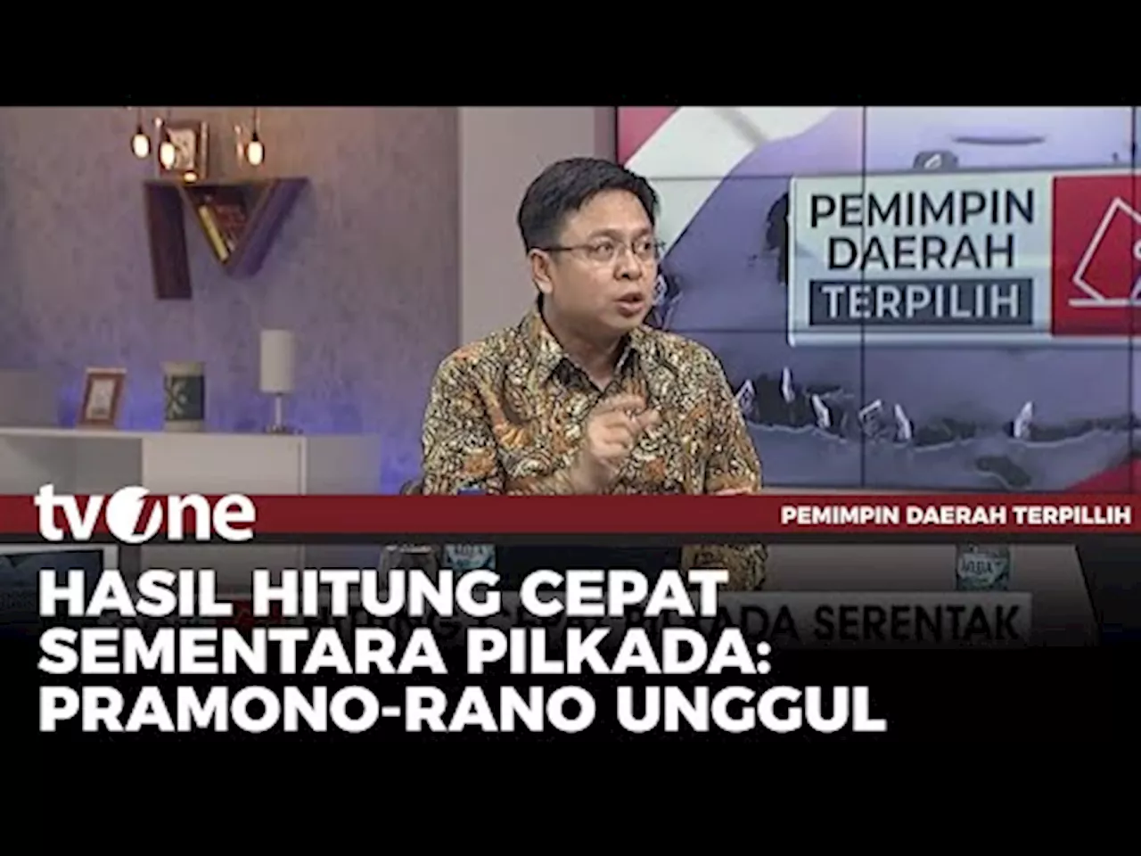 Poltracking: Pramono-Rano Unggul Sementara Hasil Hitung Cepat