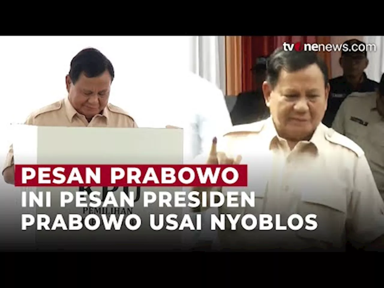 Usai Nyoblos ke TPS, Prabowo: yang Kalah Harus Bekerja Sama