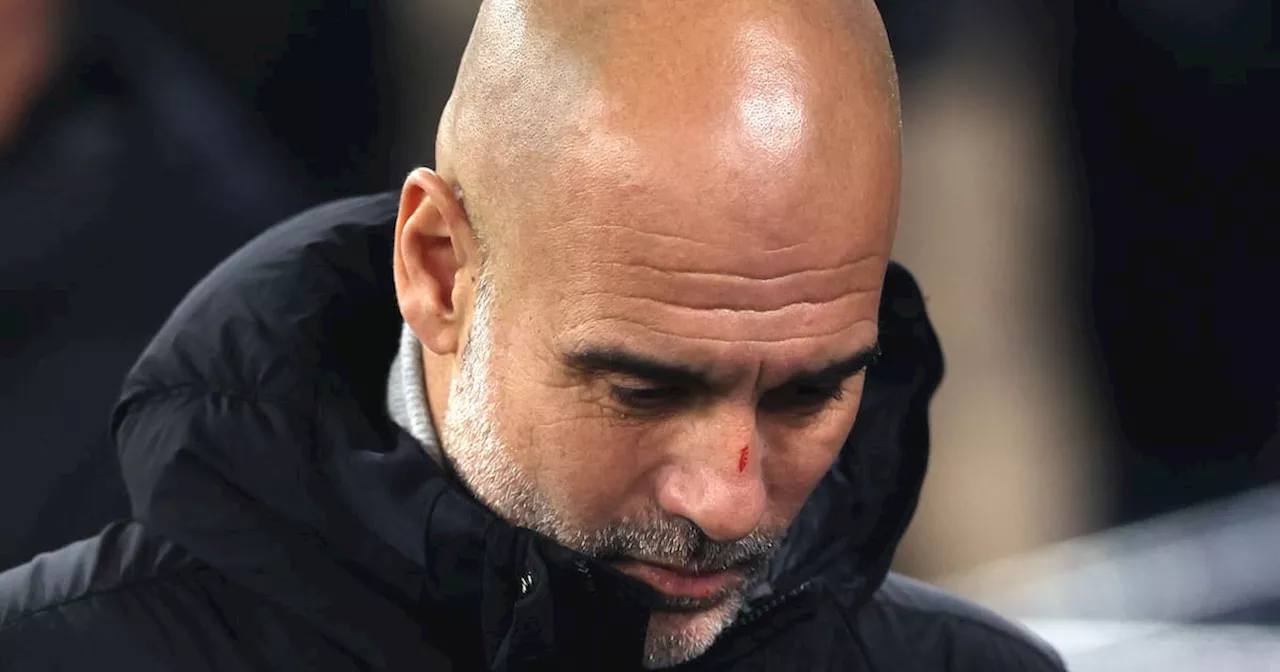 Pep Guardiola se muestra molesto por el empate del Manchester City en la Champions League