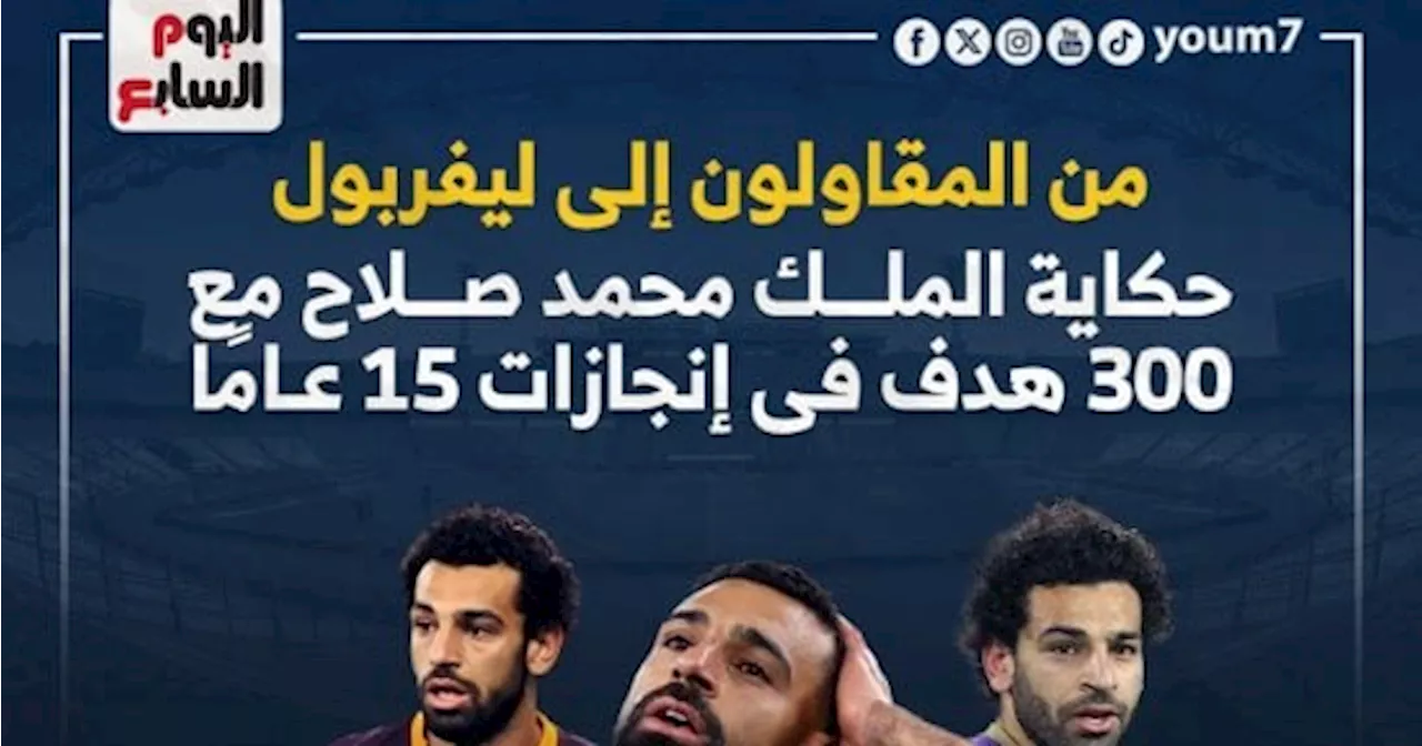 قصة 300 هدف فى مسيرة محمد صلاح قبل قمة ليفربول وريال مدريد.. إنفوجراف