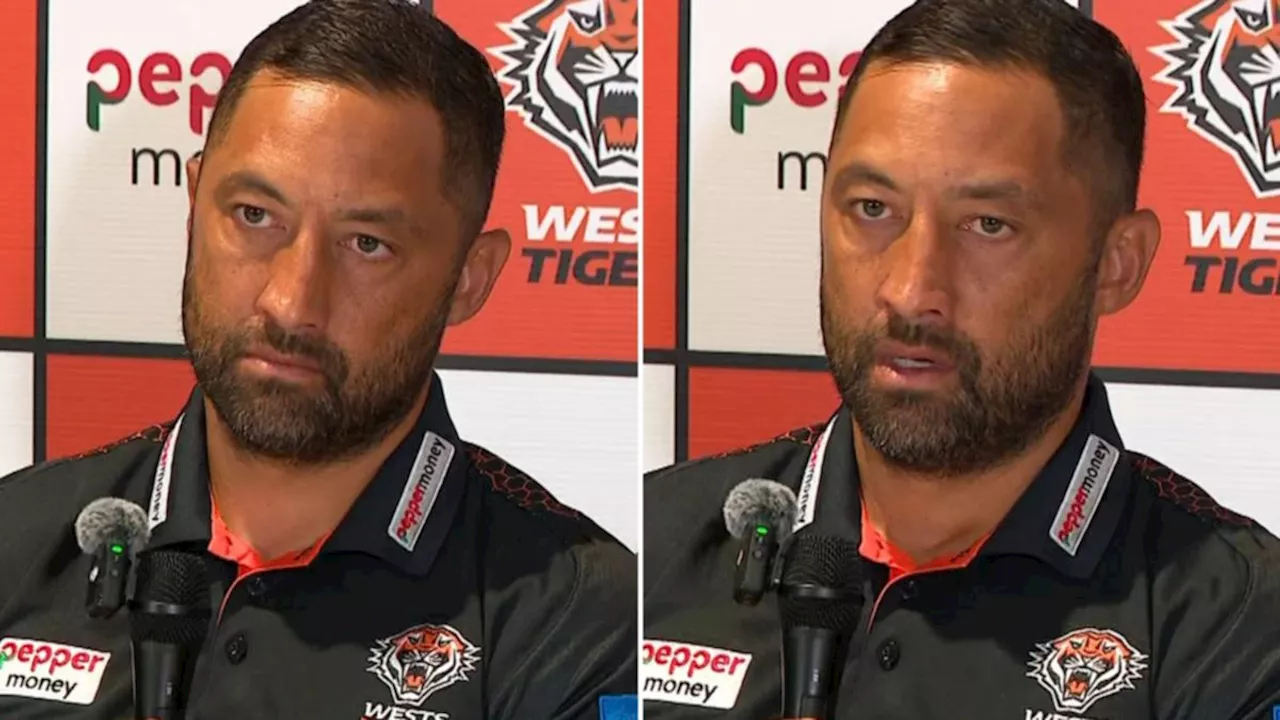 Wests Tigers coach Benji Marshall and CEO Shane Richardson tense up over John Bateman question