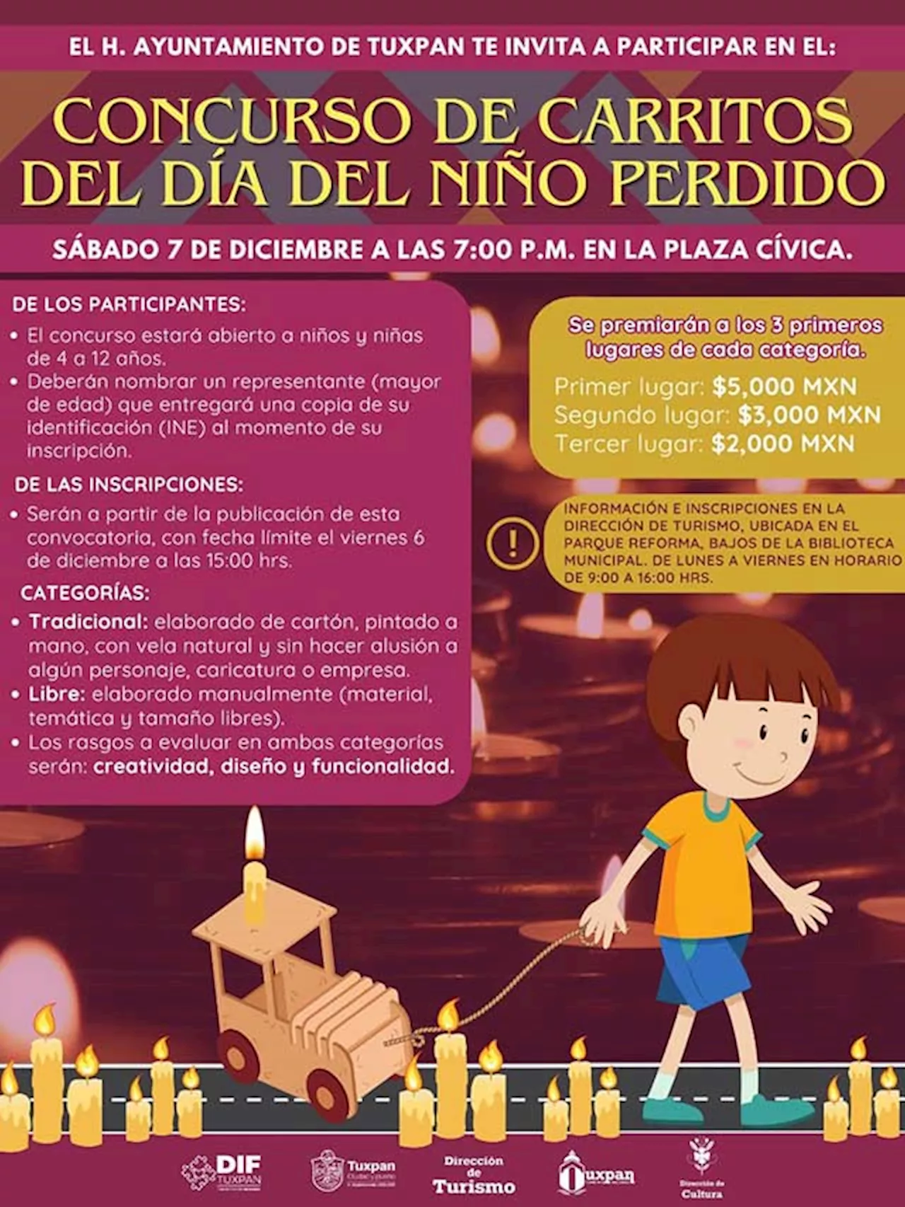 Invitan a participar en el “Concurso de Carritos del Día del Niño Perdido”, en Tuxpan