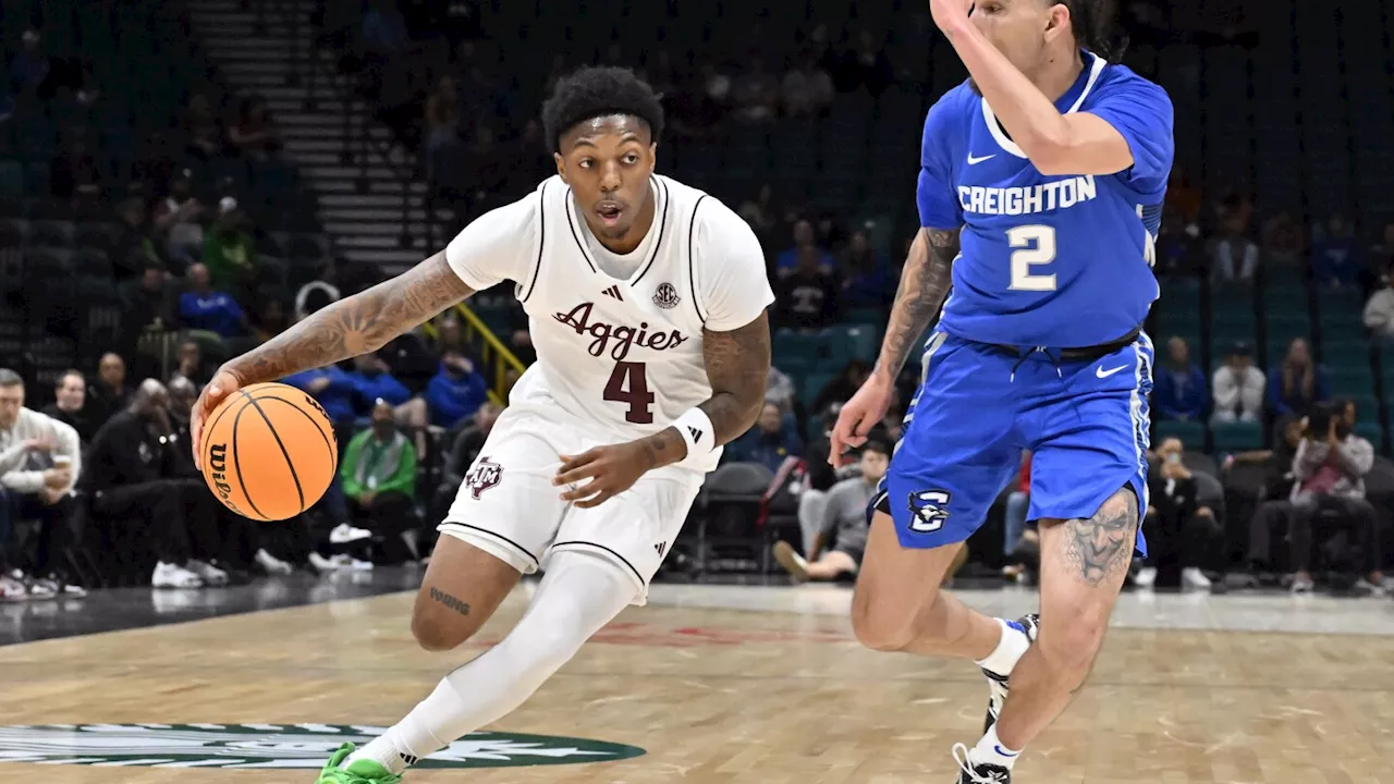 No. 20 Texas A&M beats No. 21 Creighton 77-73, hands Bluejays third straight loss