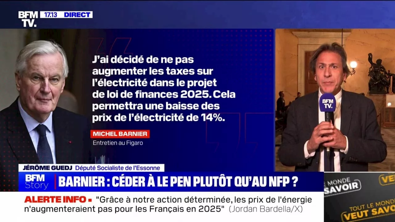 Baisse des taxes sur l'électricité: 'Toute décision prise par le Premier ministre, qui répond aux alertes que nous faisions de ne pas taxer, nous la soutiendrons', indique Jérôme Guedj, député PS