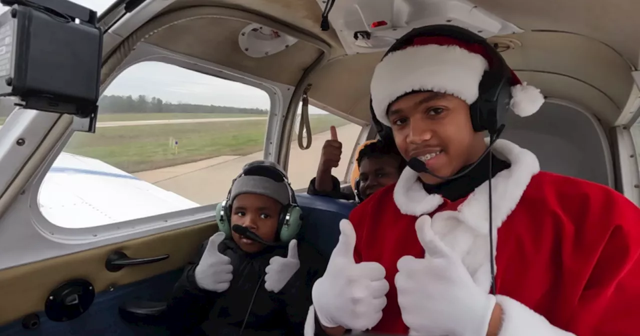 Young pilot takes kids into flight for a special holiday experience