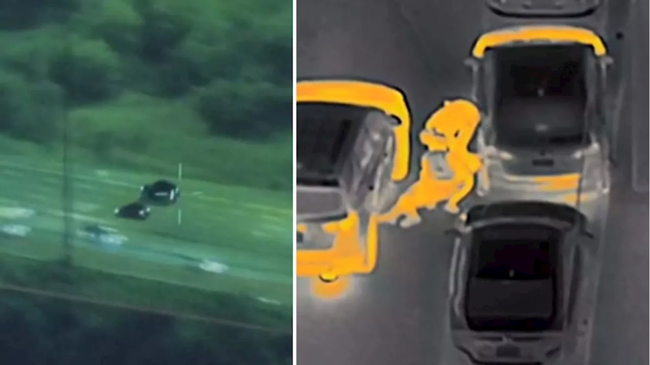 Police helicopter tracks stolen vehicle from Vaughan to downtown Toronto, resulting in arrest of 4 suspects