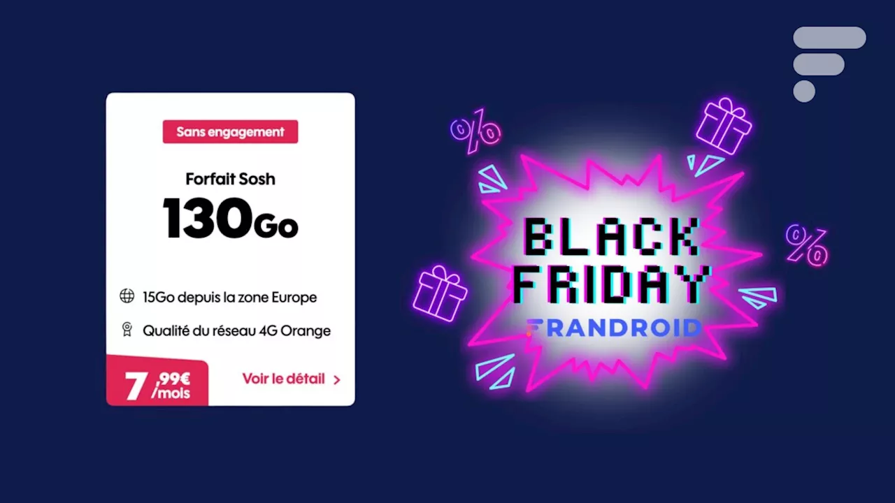 Sosh dégaine lui aussi son forfait spécial Black Friday : 130 Go pour moins de 8 € /mois