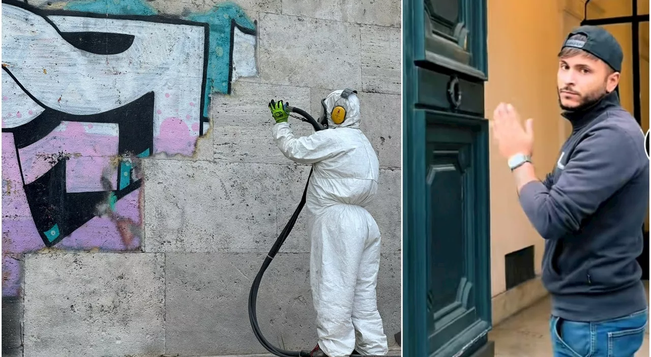 Valerio Tuveri, minacce al tiktoker che cancella i graffiti sui muri di Roma: «Mi augurano la morte»