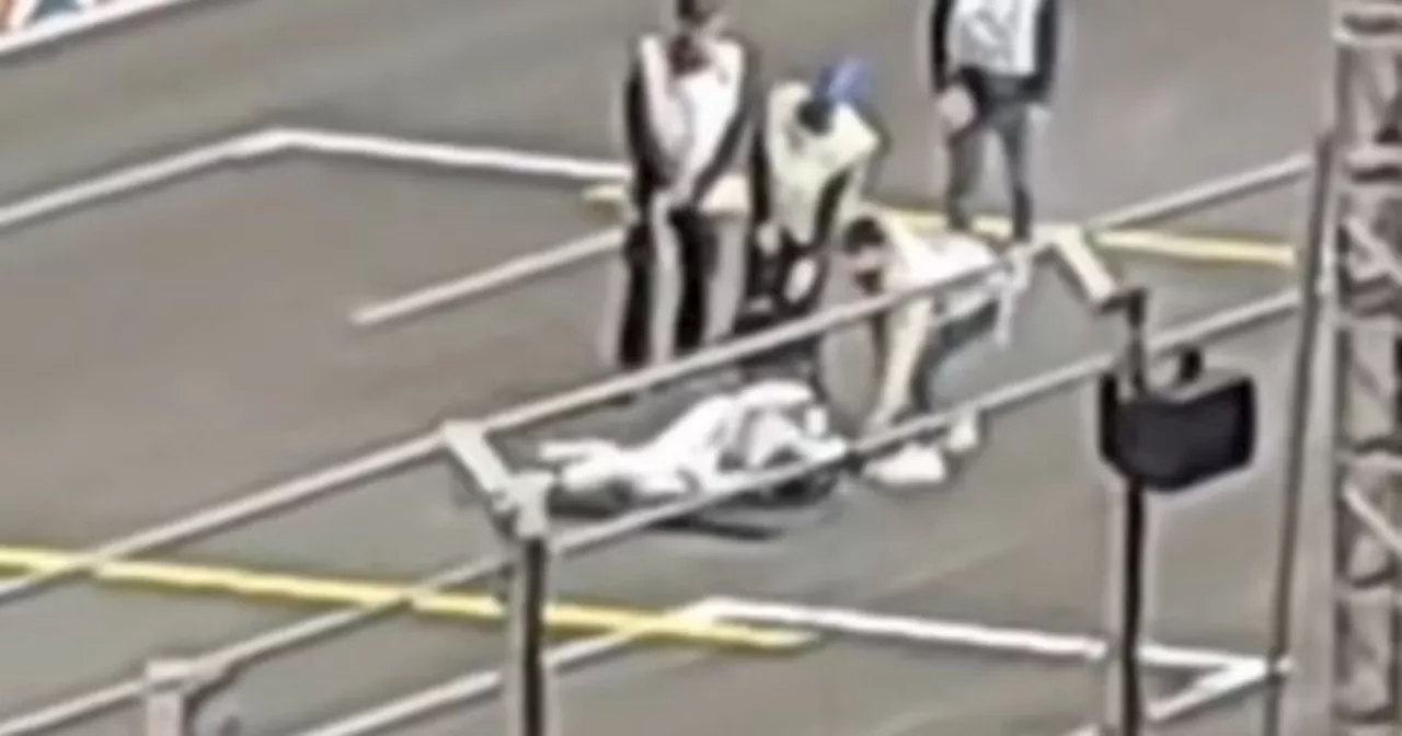 Brad Pitt 'faints' on track at F1 Las Vegas GP as remarkable footage emerges