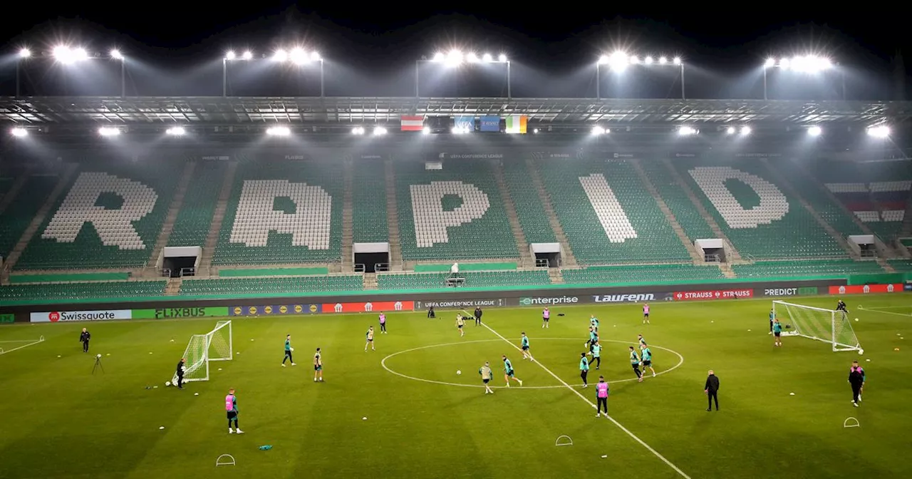 What time/ TV channel is Rapid Wien vs Shamrock Rovers in the Conference League