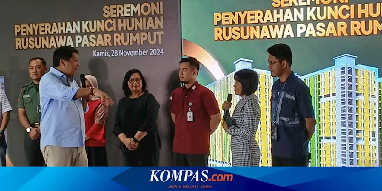 Ara Serahkan 334 Kunci Rusun Pasar Rumput kepada Penghuni