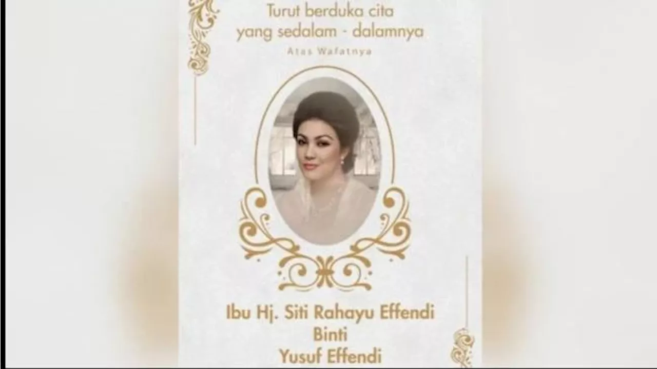 Artis Senior Rahayu Effendi, Ibunda Dede Yusuf Meninggal Dunia