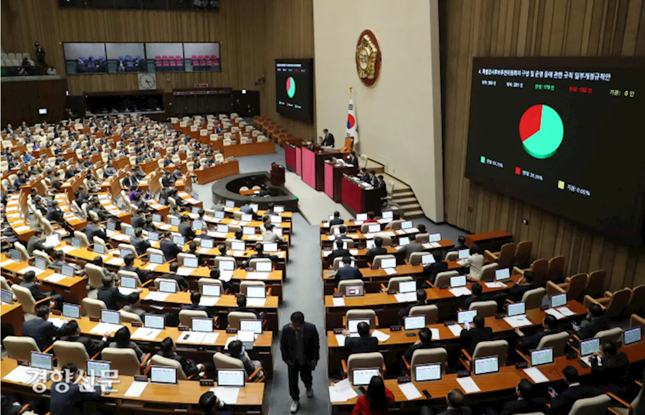 국회, 대통령 가족 비리 수사 위한 상설특검 규칙 개정안 통과