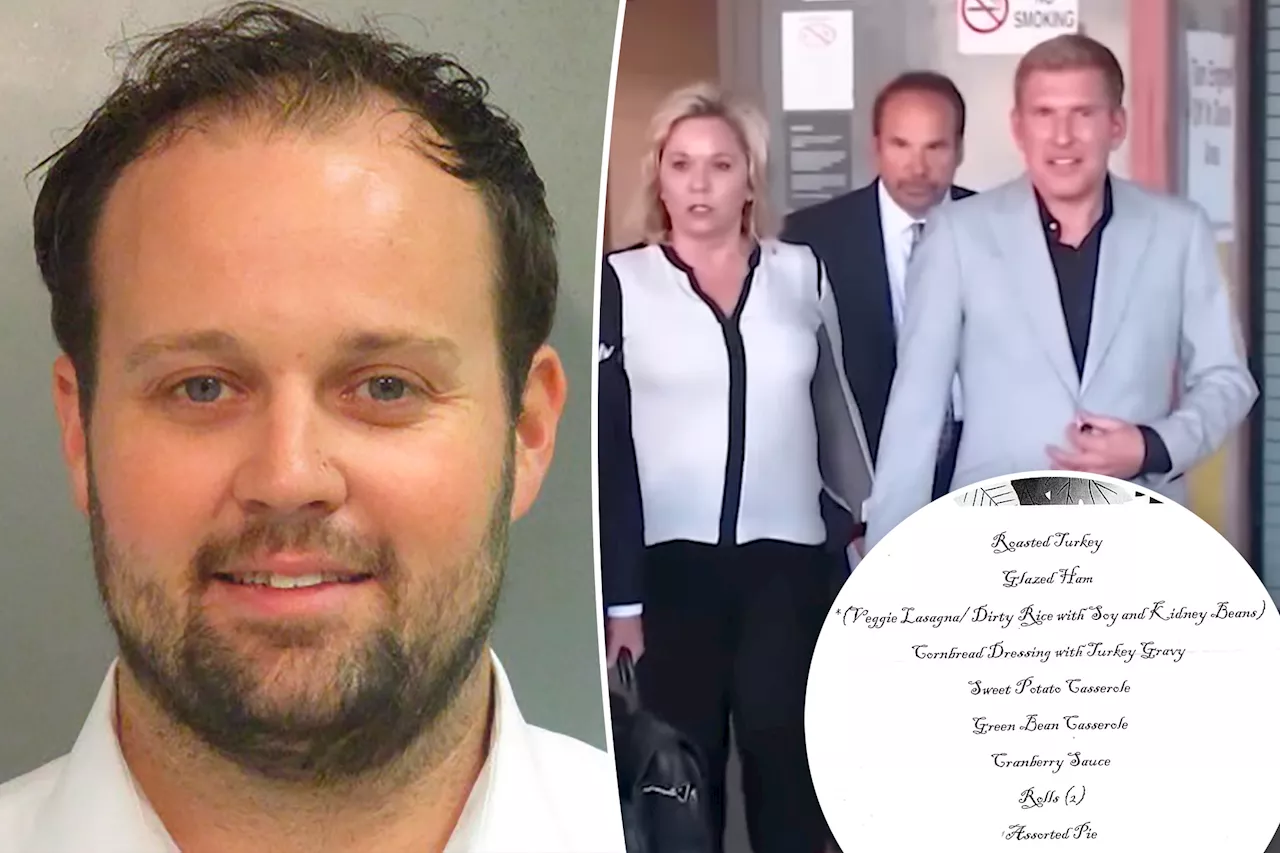 Famous inmates Todd Chrisley and Josh Duggar's Thanksgiving prison meals revealed