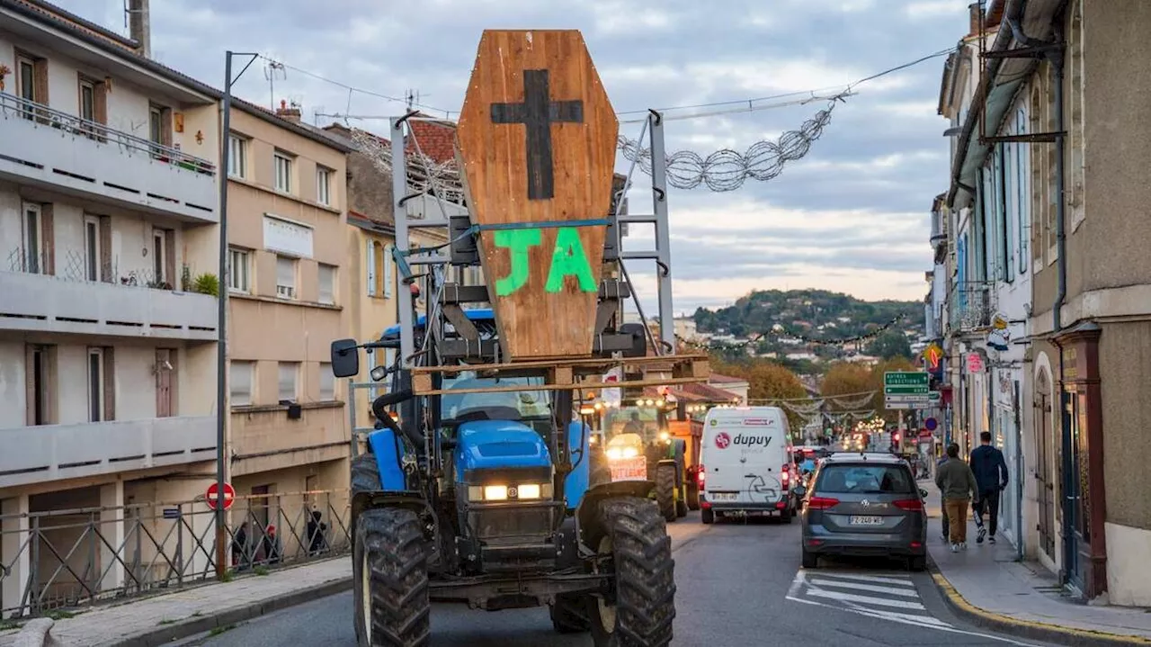 AGRICULTEURS ÉRIGENT UN MUR SYMBOLIQUE DE PIEDS-TREFLES POUR BLOCKER L’INRAE