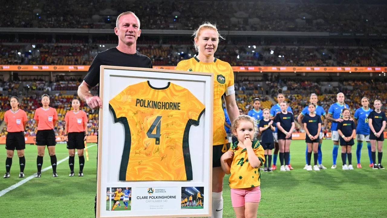 Bizarre pre-game scenes steal show in Matildas’ defeat to Brazil