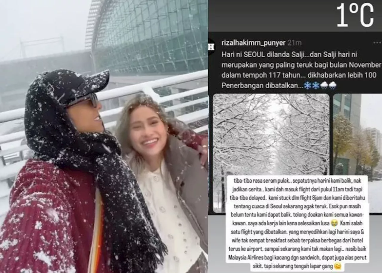 Aiman Tino, wife stranded in Seoul, flight cancelled due to heavy snow