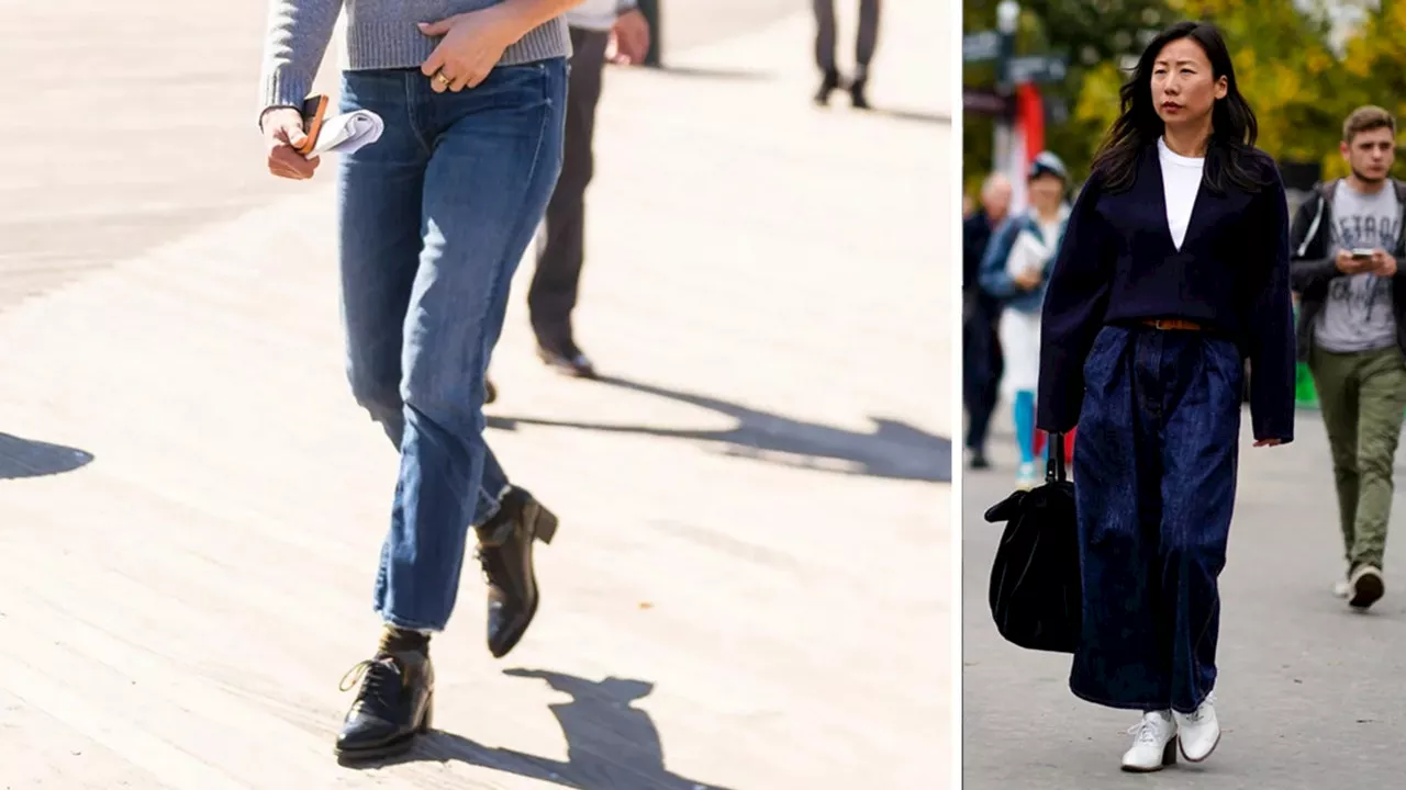 Los Zapatos Oxford con Tacón y los Jeans Slim: La Nueva Tendencia del Street Style