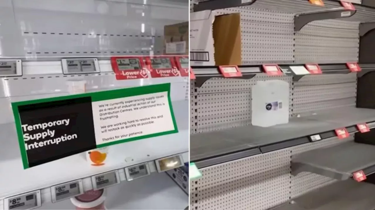 Woolworths Shelves Left Bare by Union Strike