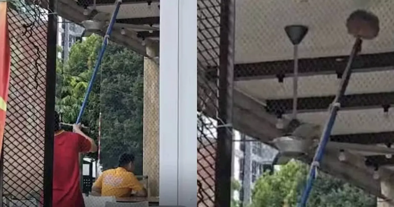 Coffee Shop Ceiling Cleaning Upsets Diners in Yishun