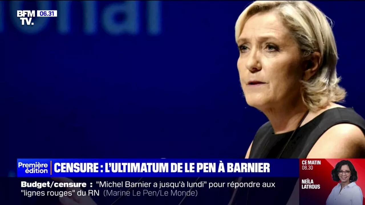 Budget: les mesures que Marine Le Pen tente d'imposer à Michel Barnier, menacé de censure