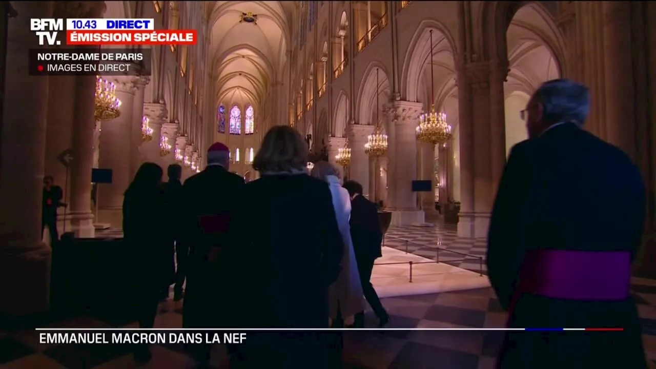 'C'est sublime': Emmanuel Macron découvre l'intérieur de Notre-Dame, cinq ans après l'incendie