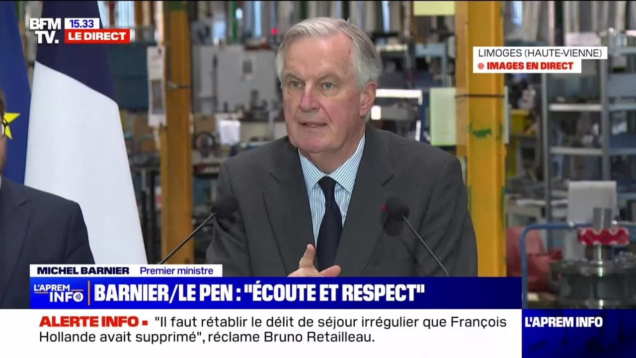 Colère des agriculteurs: 'Ils savent qu'ils peuvent compter sur moi', affirme Michel Barnier