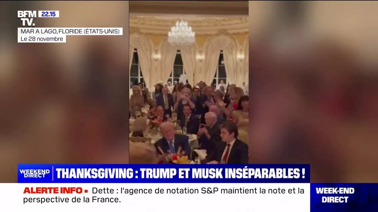 Donald Trump et Elon Musk célèbrent Thanksgiving ensemble à Mar-a-Lago (Floride)